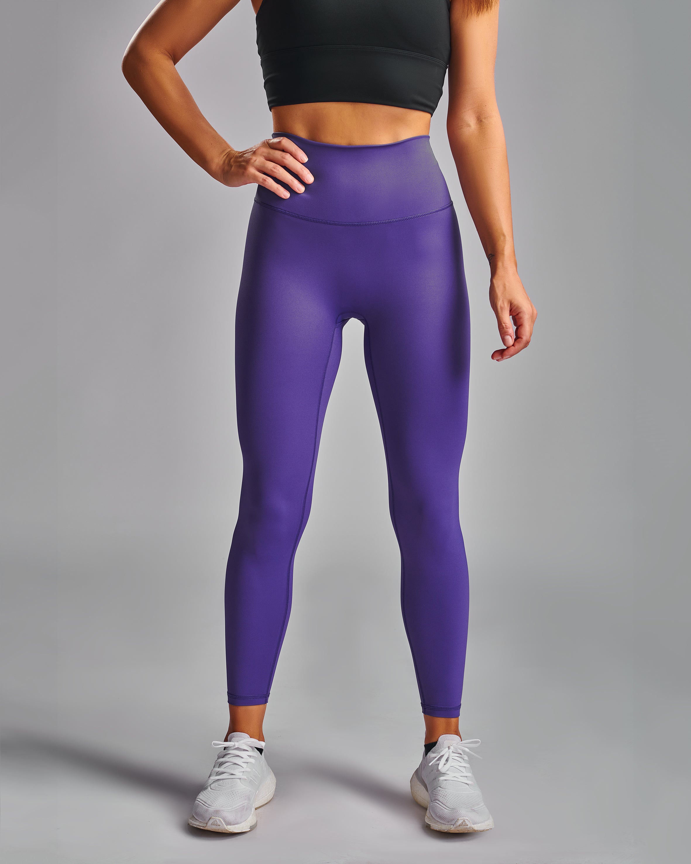 Ivivva By Lululemon Girls Leggings Size 14 Purple Floral Full Length  Activewear