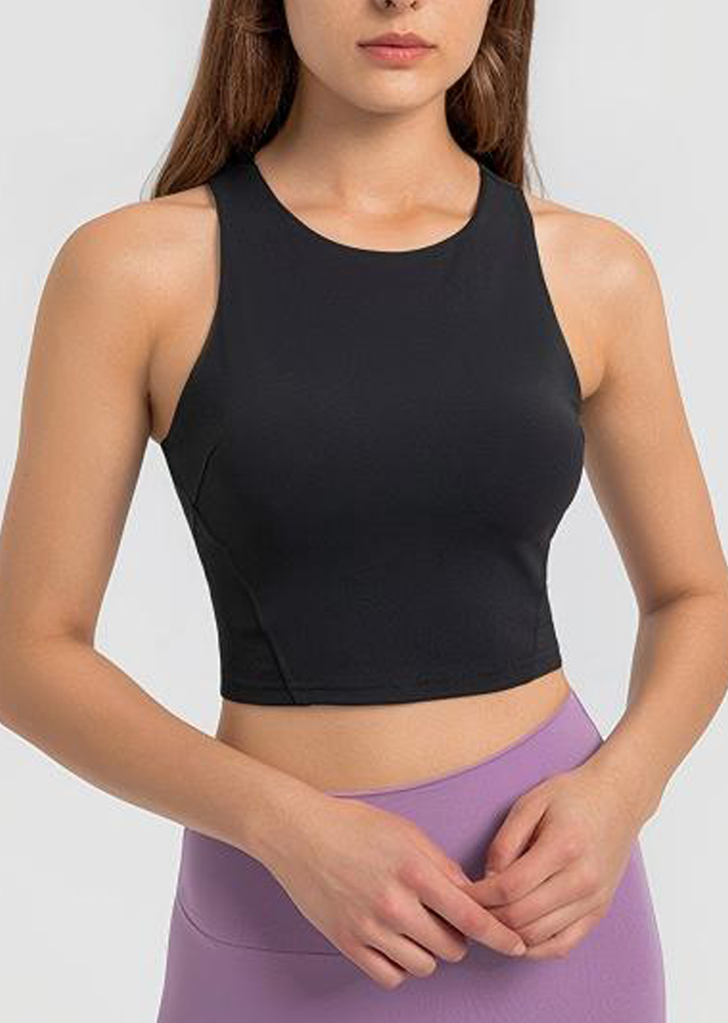 ANTI STARE Longline w/padded Bra Black- Medium Support B-D Cups
