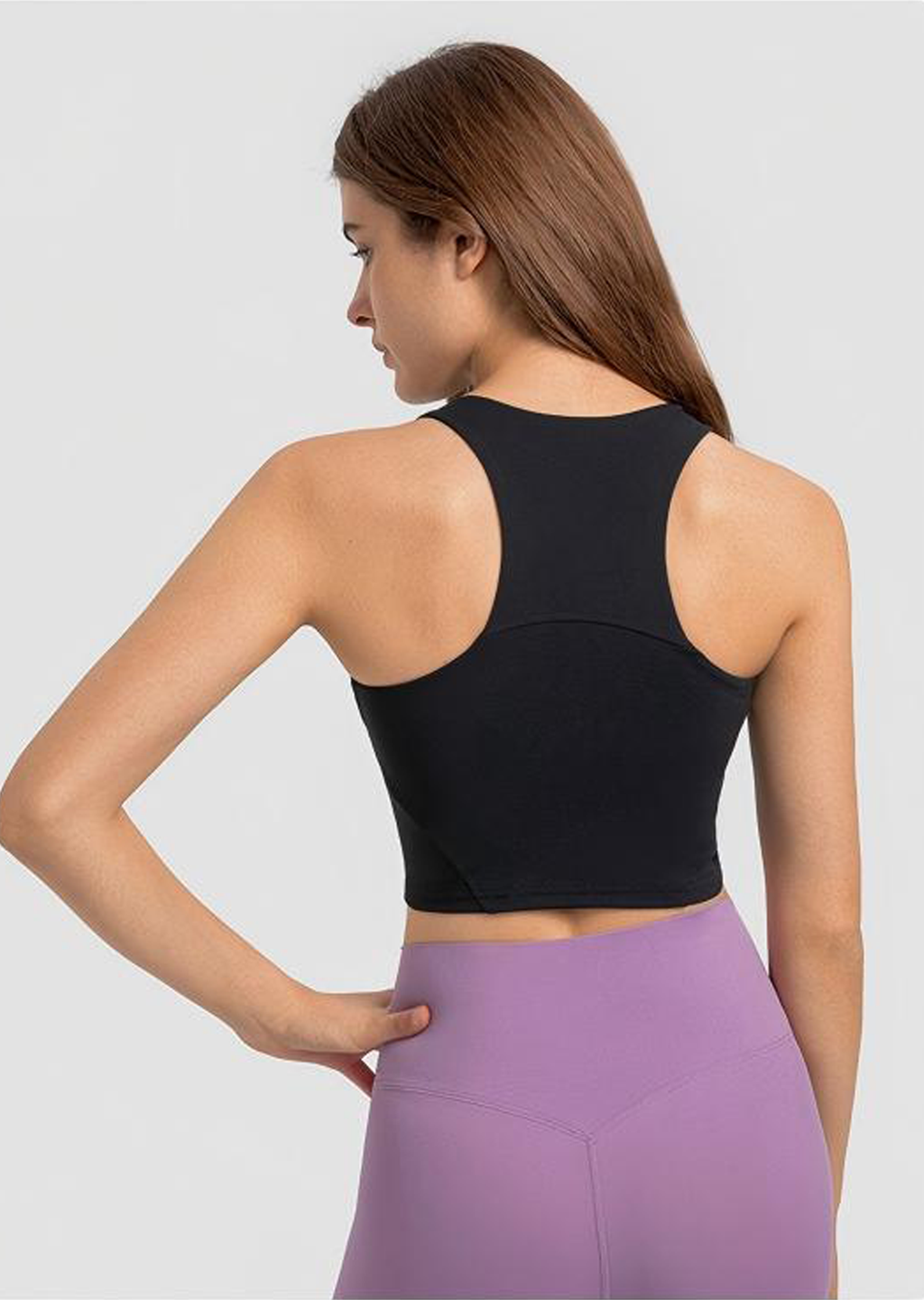 ANTI STARE Longline w/padded Bra Black- Medium Support B-D Cups