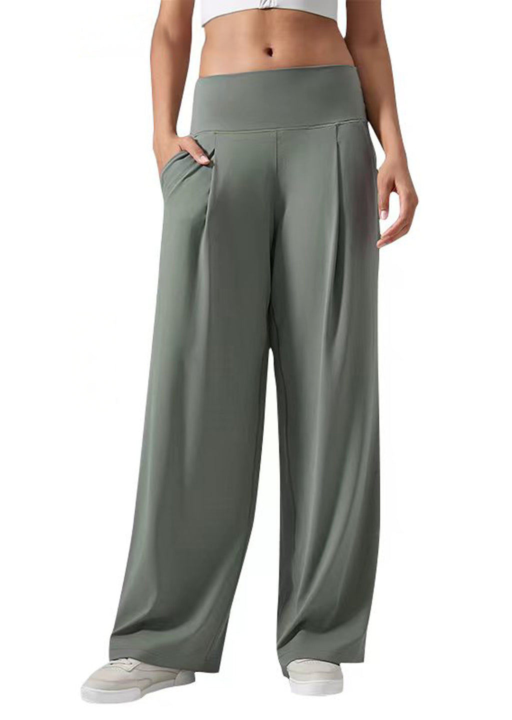 Sage Green Soft Touch Palazzo Pants