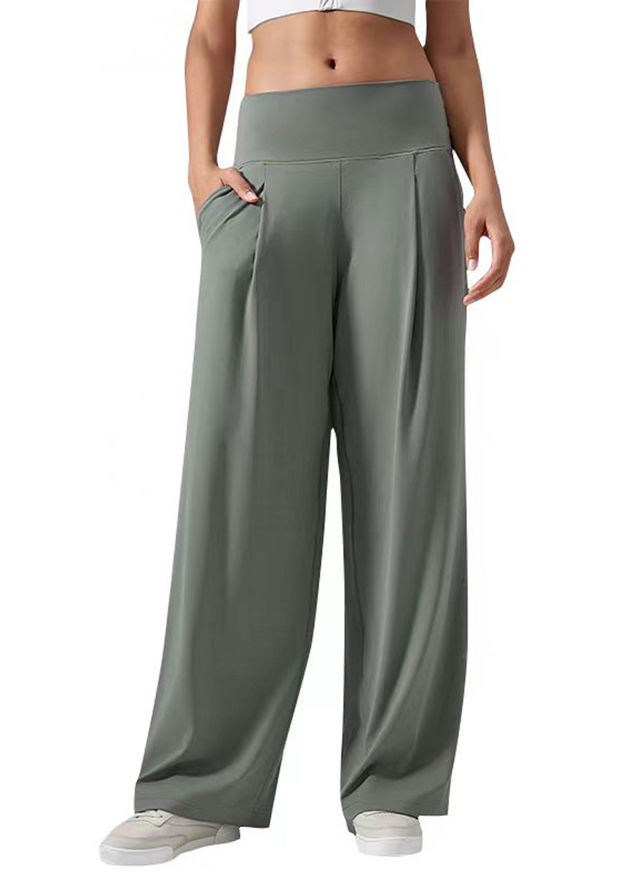 Sage Green Soft Touch Palazzo Pants