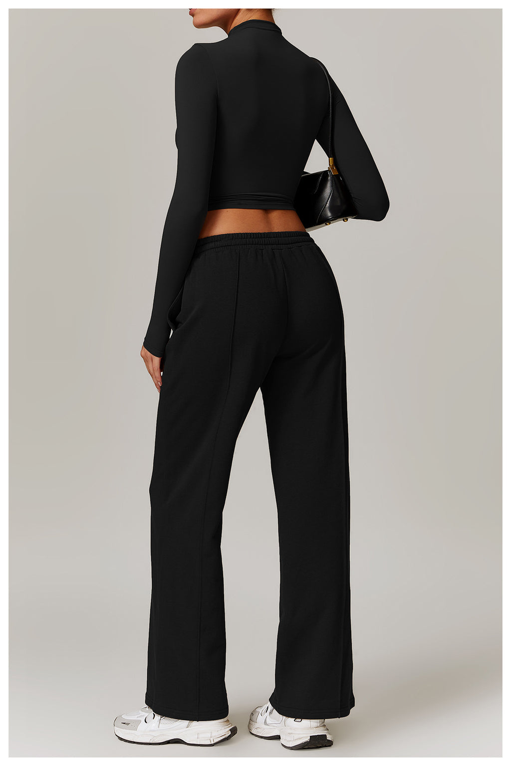 Slim Fit Cropped Long Sleeve with High Neck