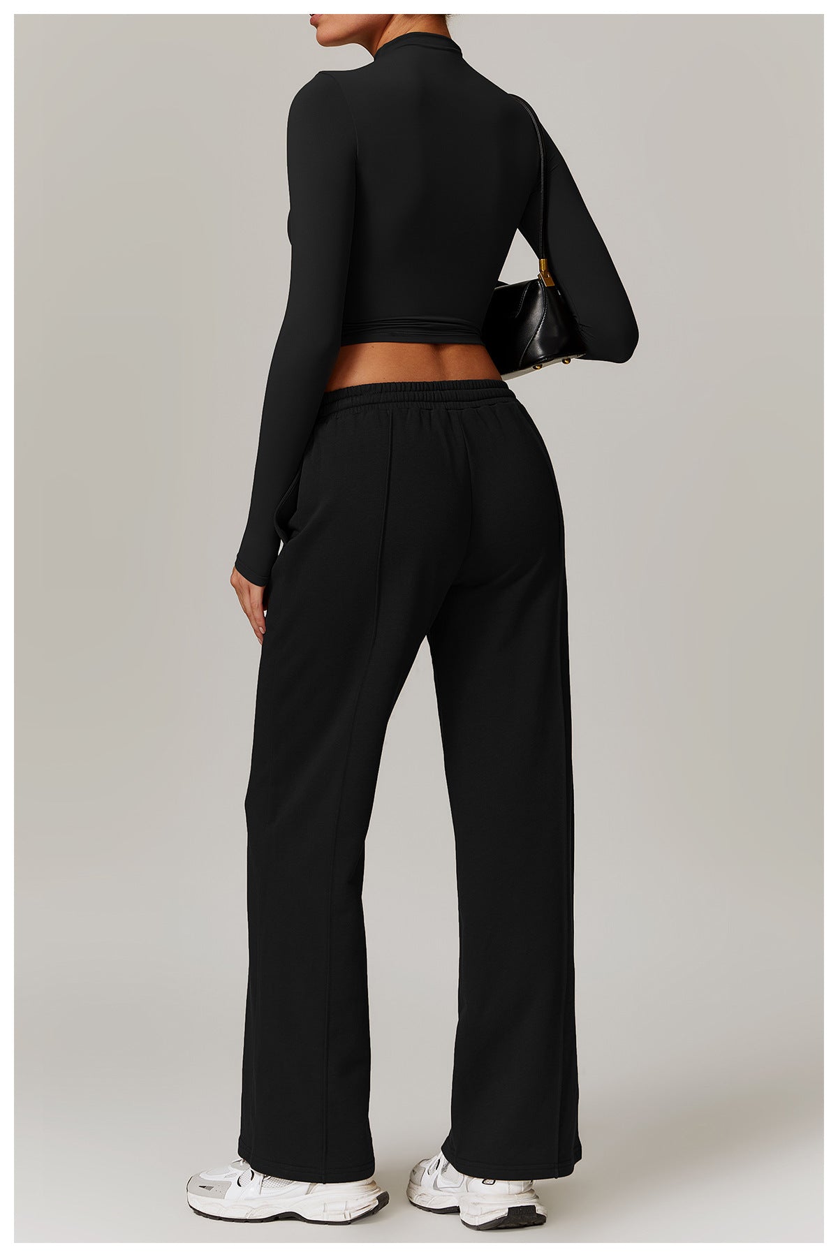 Slim Fit Cropped Long Sleeve with High Neck