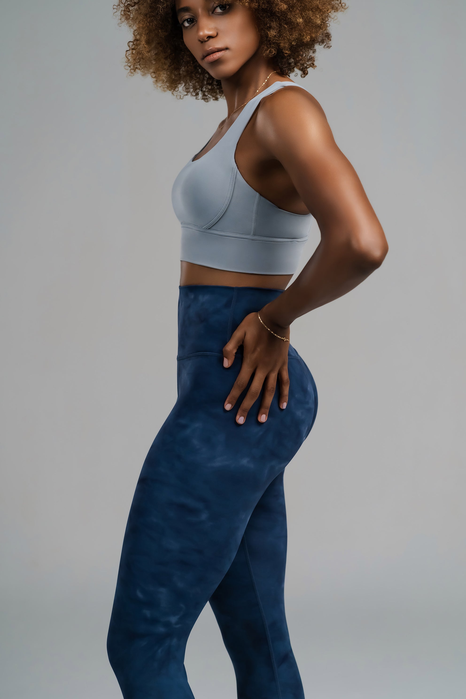 Align Leggings. Blue Tie Dye Print Ultralux fabric.