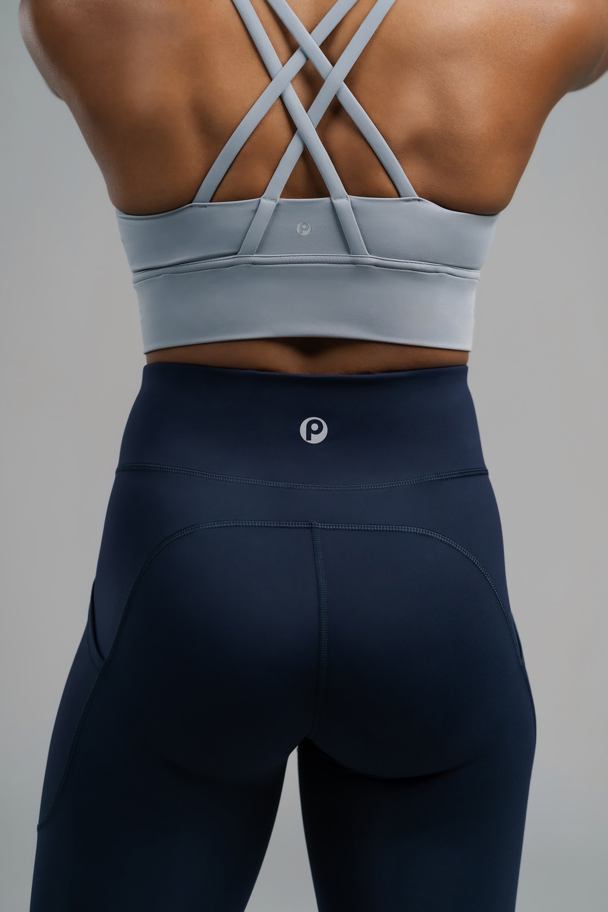 SOFTREME. Blue Ultrasoft Leggings with side pockets