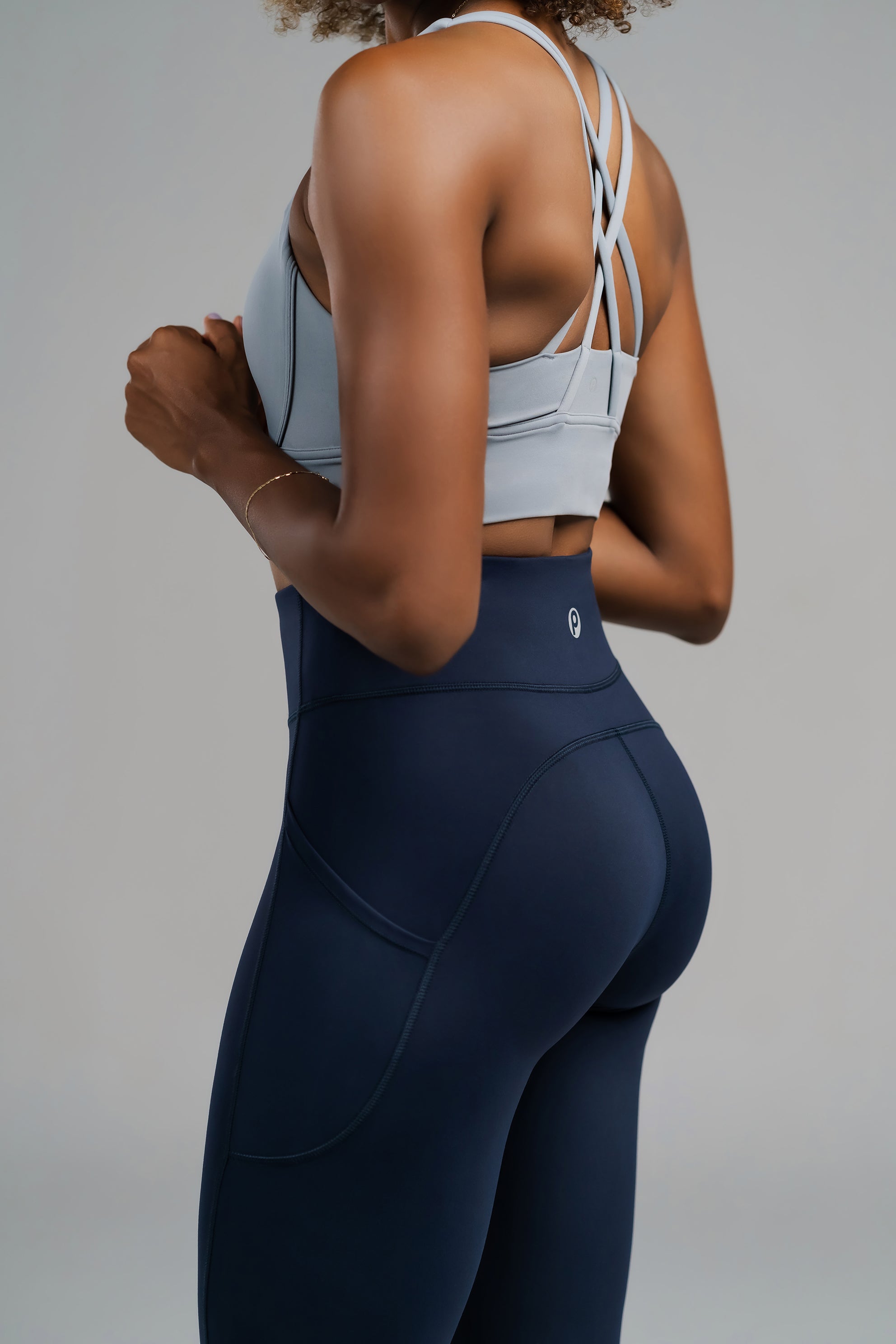 SOFTREME. Blue Ultrasoft Leggings with side pockets