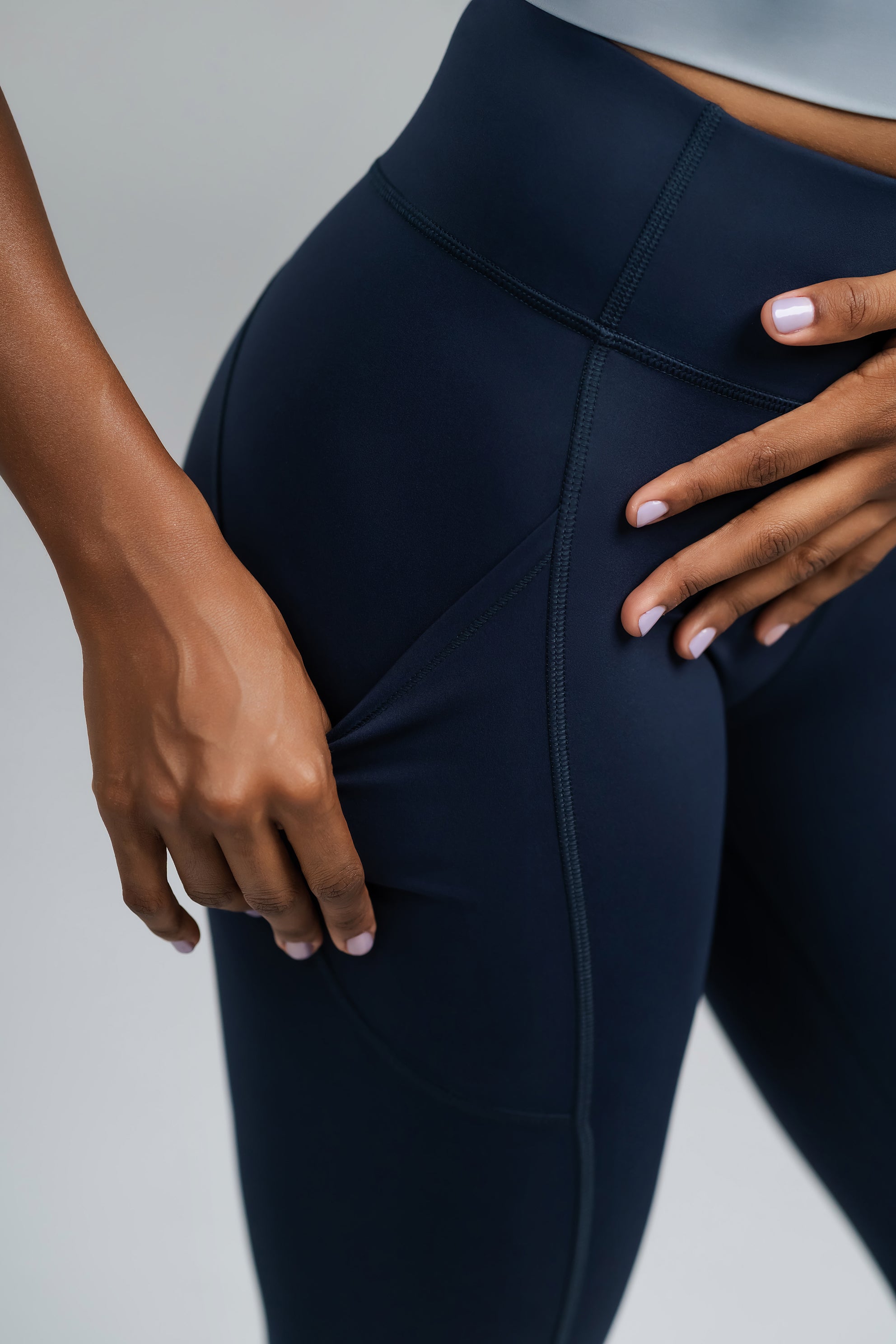 SOFTREME. Blue Ultrasoft Leggings with side pockets